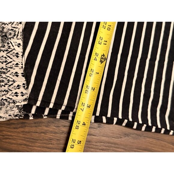 White Birch Black & White Striped Flowy Top Size 1XL Cotton & Rayon Blend Boho - Picture 5 of 13